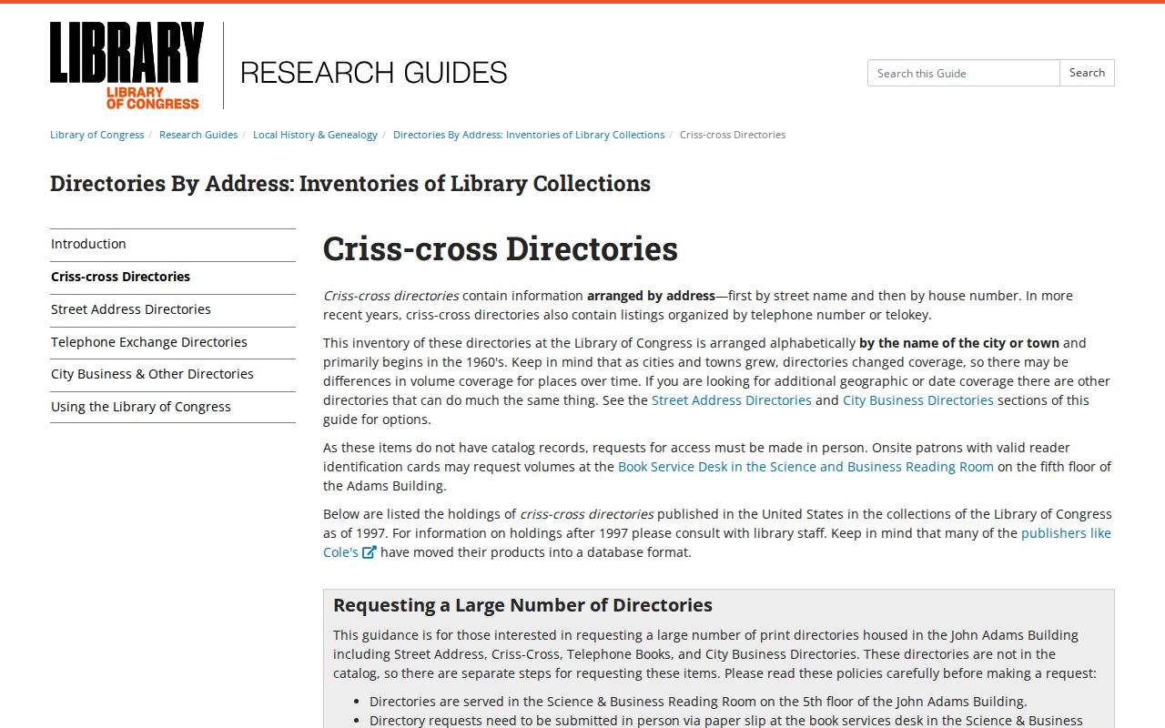 New Britain city directory criss-cross address pages