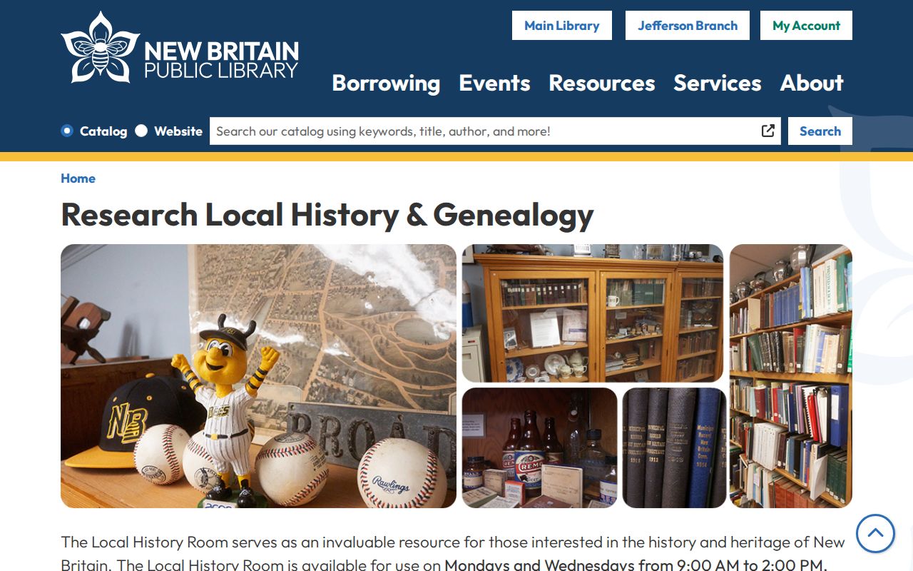 New Britain city directory collection at the public library