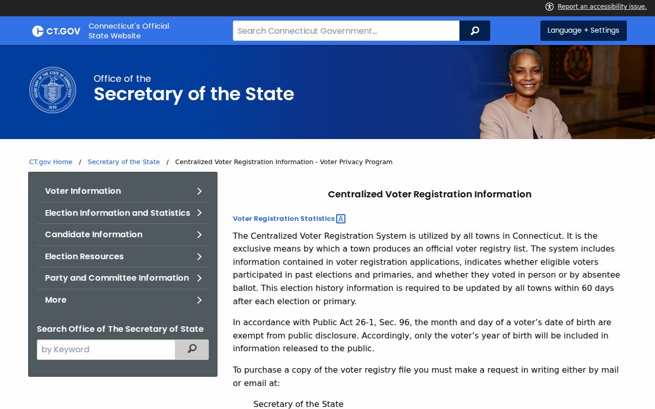 New Britain residents directory Connecticut voter privacy registry
