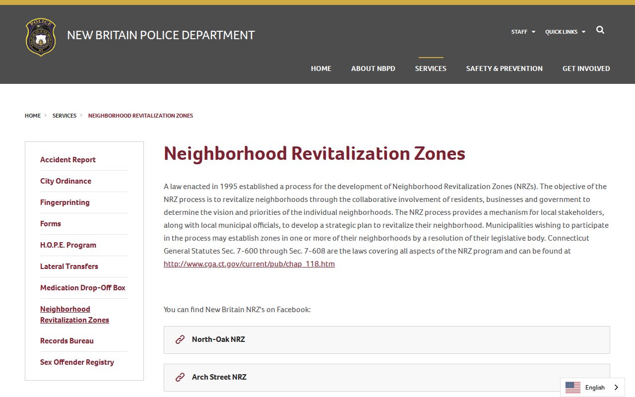 New Britain neighbors neighborhood revitalization zones page