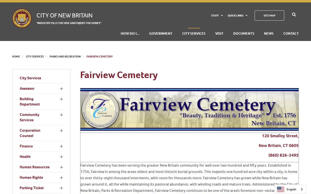 New Britain previous residents Fairview Cemetery records research